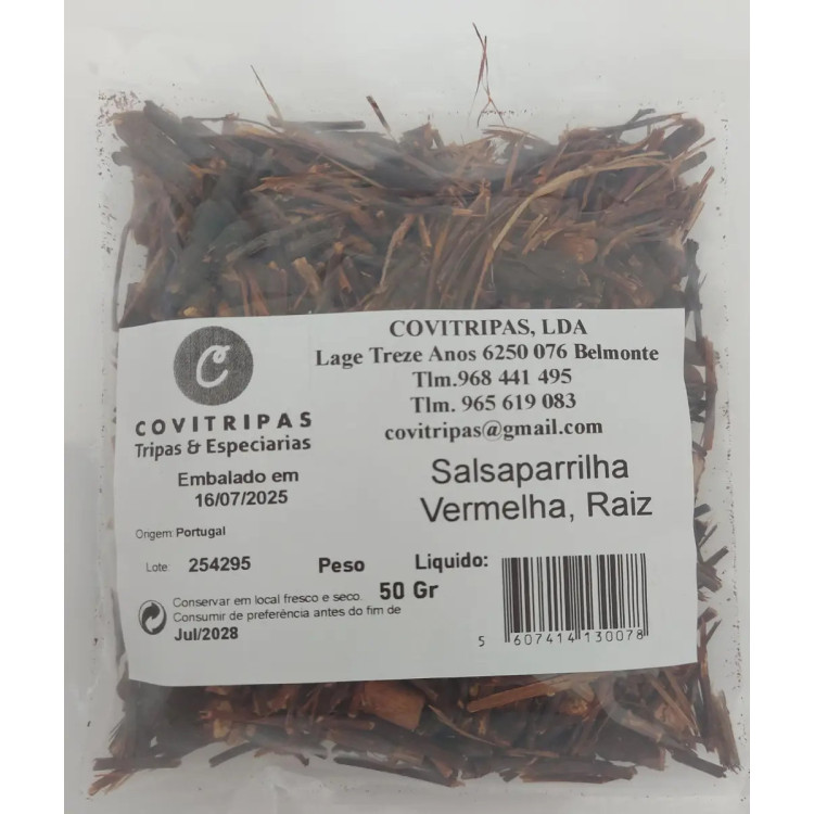Salsaparrilha Vermelha, Raiz 50 Gr
